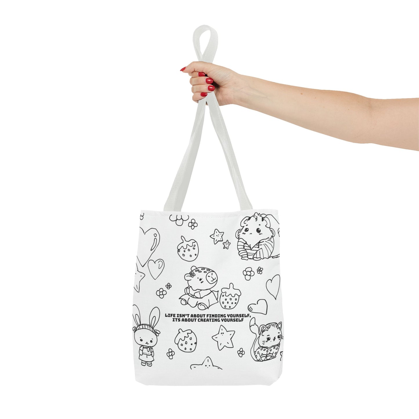 Tote Bag 'Life isn’t about finding yourself, it’s about creating yourself' –Trag deine Positivität