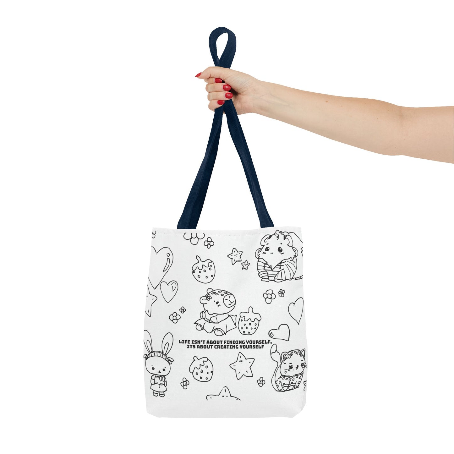 Tote Bag 'Life isn’t about finding yourself, it’s about creating yourself' –Trag deine Positivität