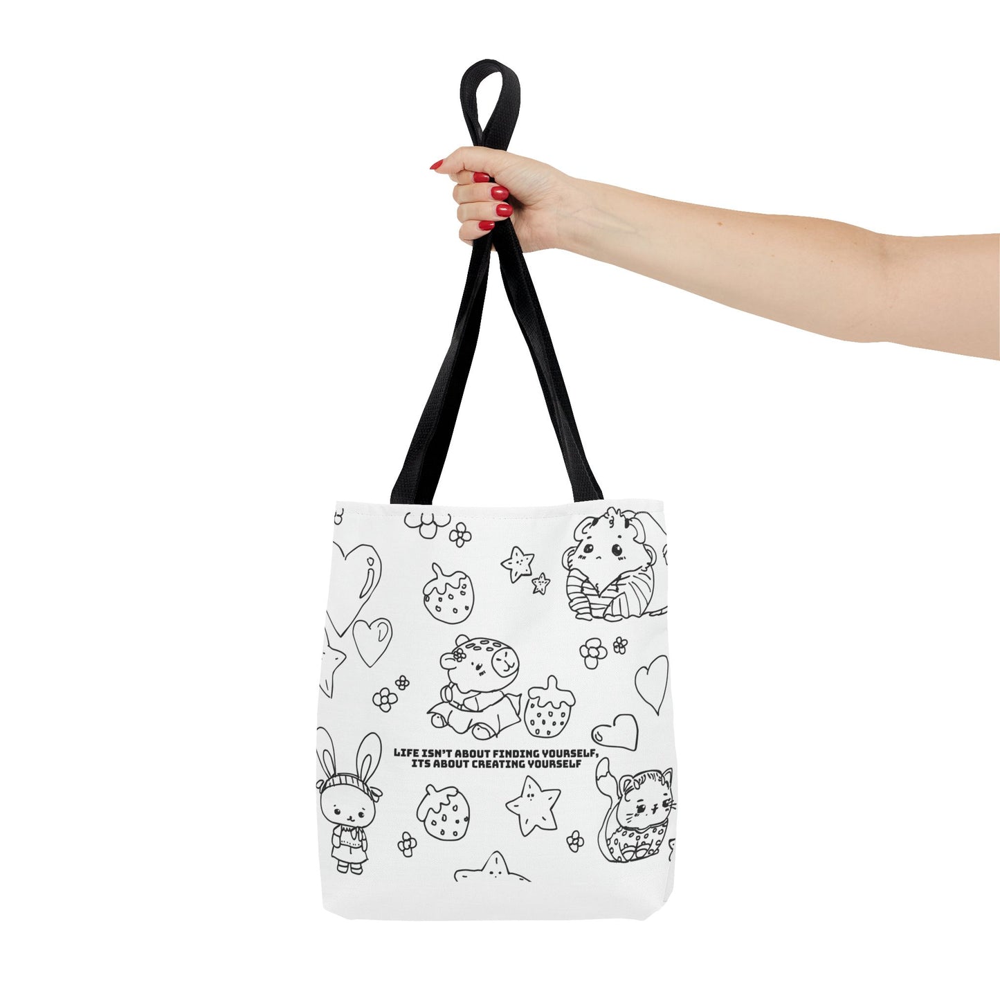 Tote Bag 'Life isn’t about finding yourself, it’s about creating yourself' –Trag deine Positivität