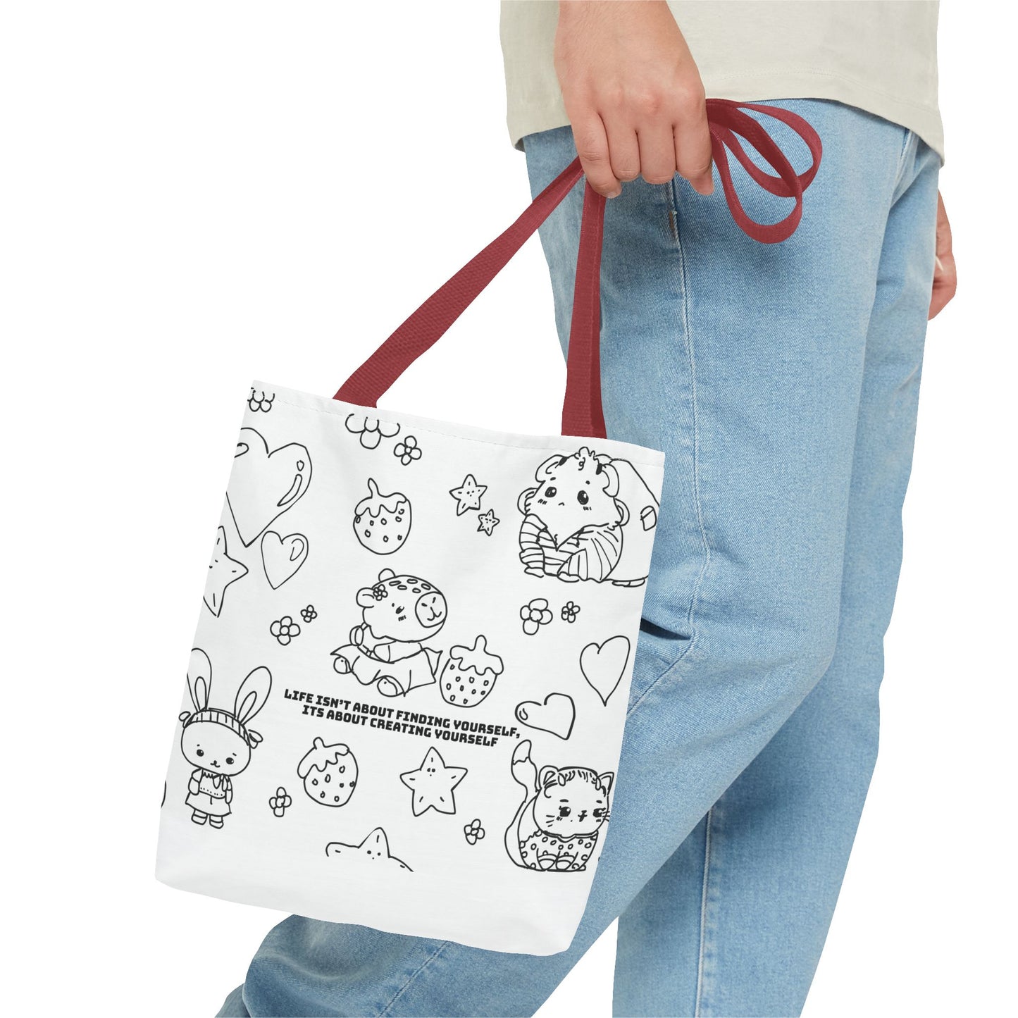 Tote Bag 'Life isn’t about finding yourself, it’s about creating yourself' –Trag deine Positivität
