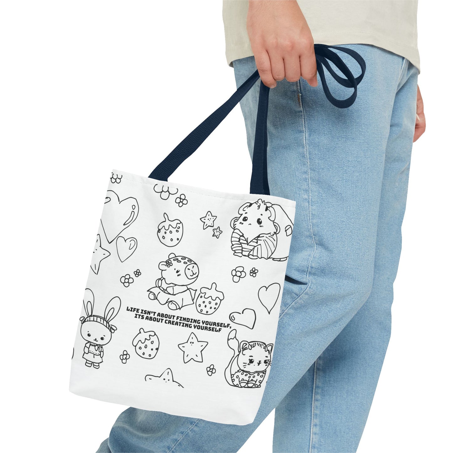 Tote Bag 'Life isn’t about finding yourself, it’s about creating yourself' –Trag deine Positivität