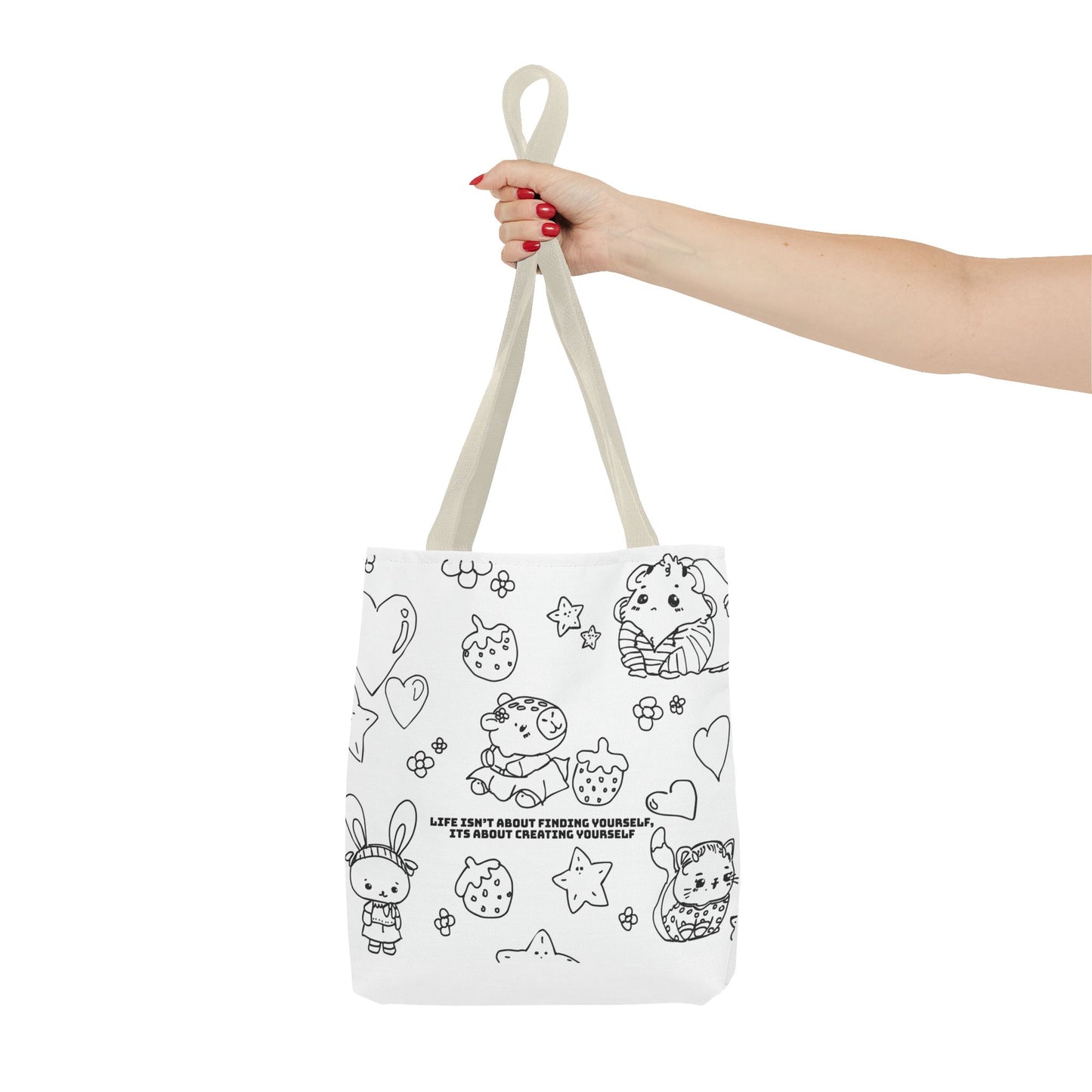 Tote Bag 'Life isn’t about finding yourself, it’s about creating yourself' –Trag deine Positivität