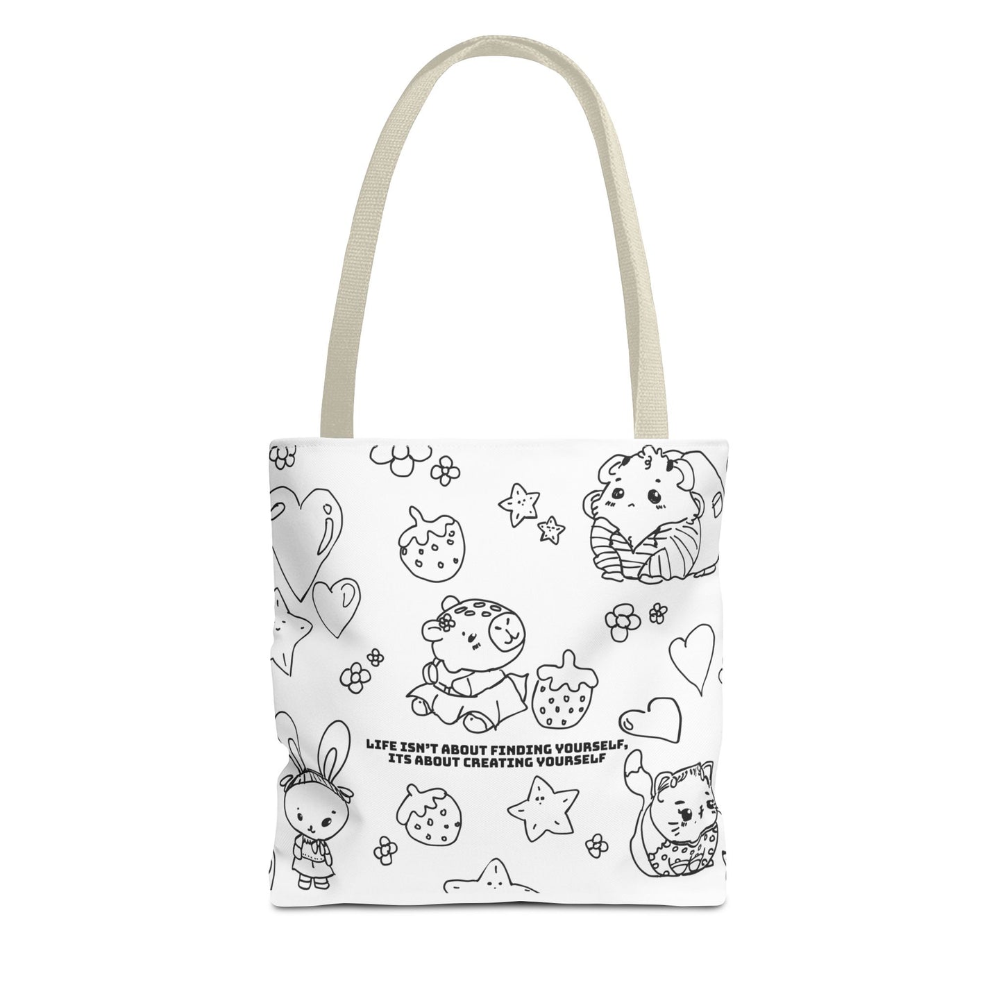 Tote Bag 'Life isn’t about finding yourself, it’s about creating yourself' –Trag deine Positivität