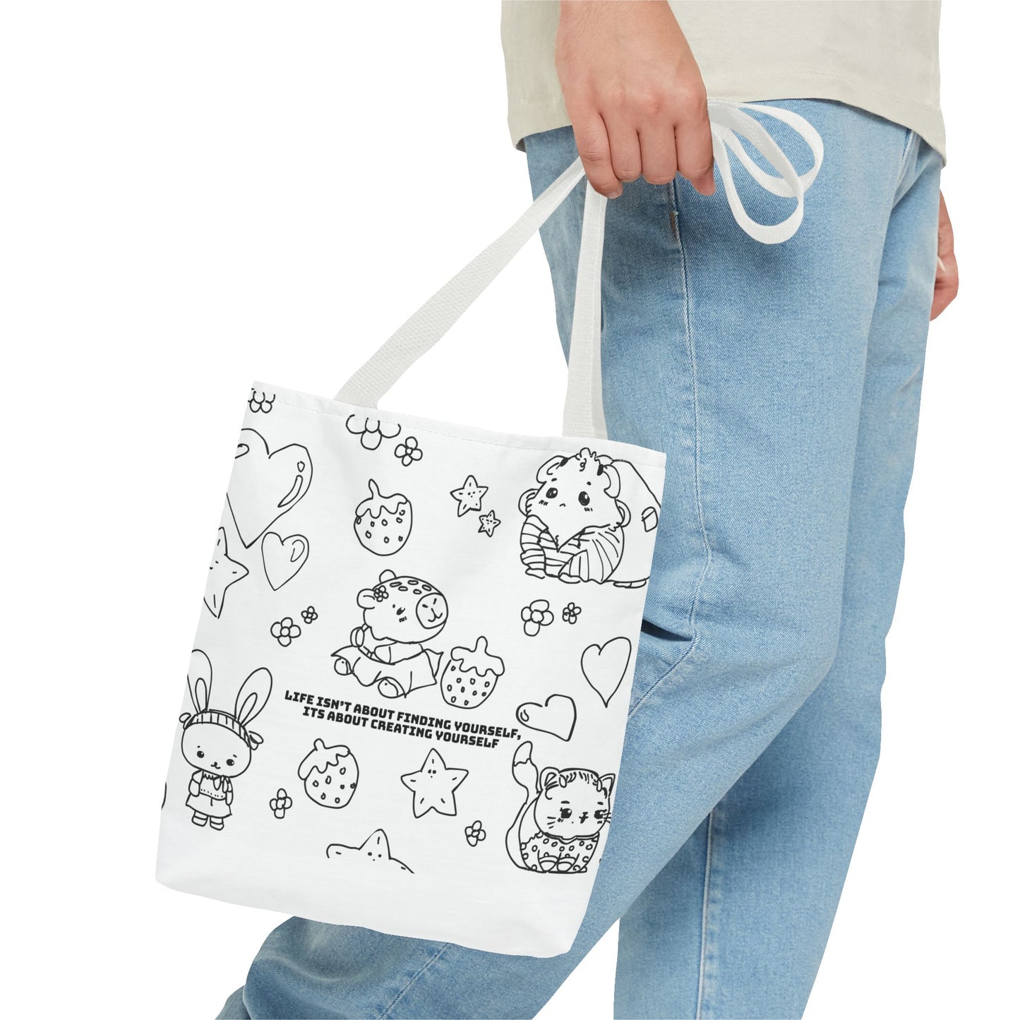 Tote Bag 'Life isn’t about finding yourself, it’s about creating yourself' –Trag deine Positivität