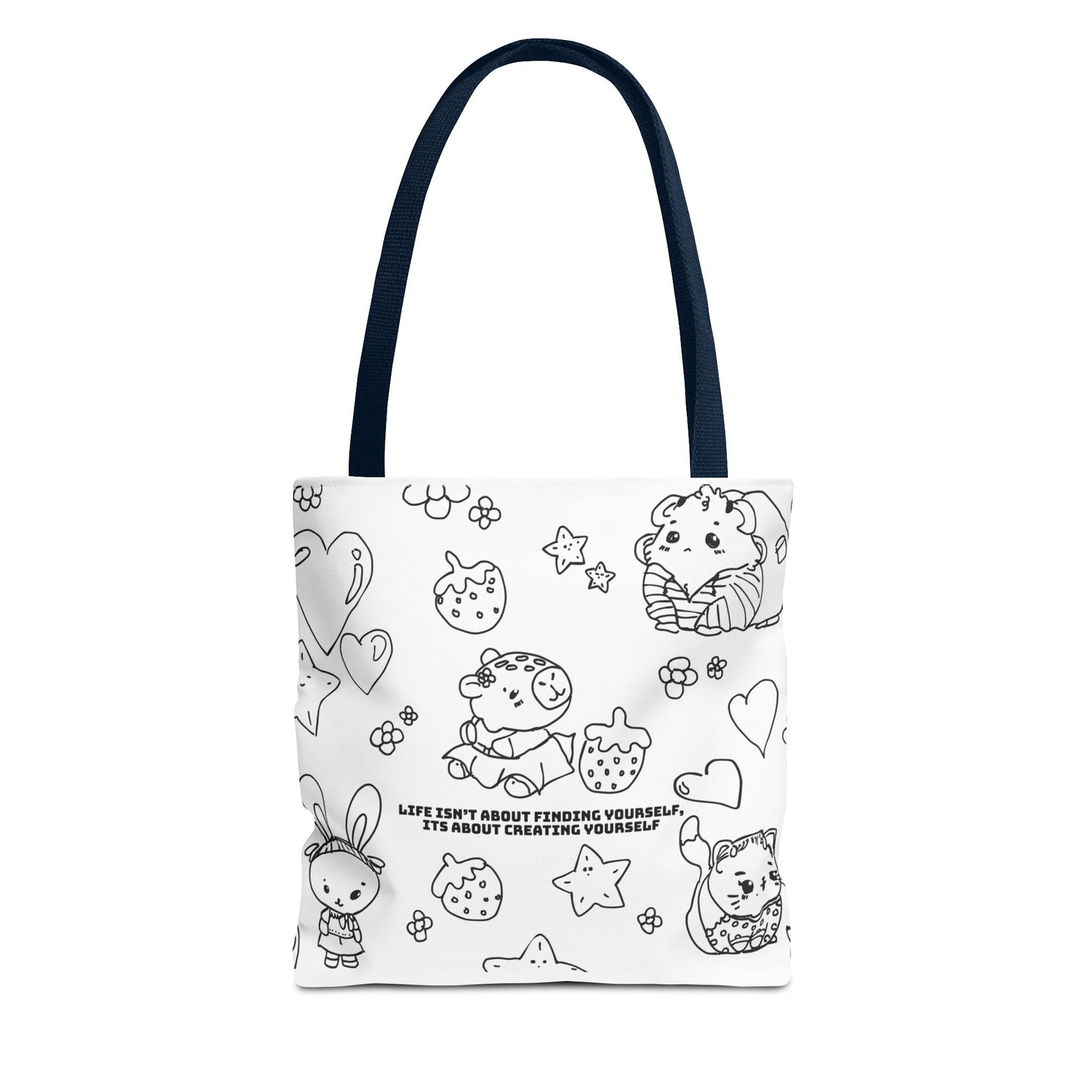 Tote Bag 'Life isn’t about finding yourself, it’s about creating yourself' –Trag deine Positivität