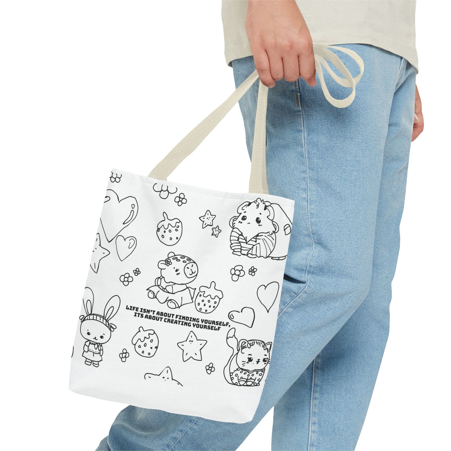 Tote Bag 'Life isn’t about finding yourself, it’s about creating yourself' –Trag deine Positivität
