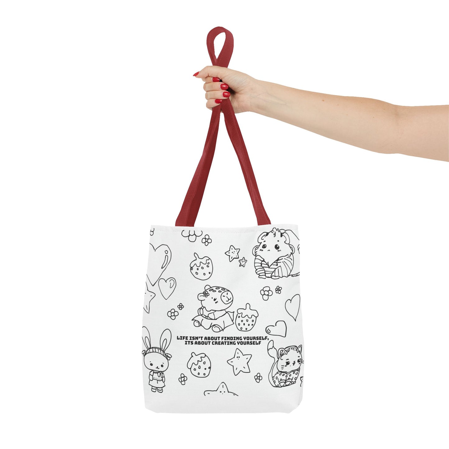 Tote Bag 'Life isn’t about finding yourself, it’s about creating yourself' –Trag deine Positivität