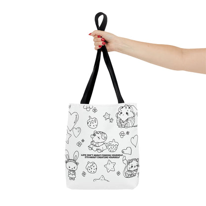 Tote Bag 'Life isn’t about finding yourself, it’s about creating yourself' –Trag deine Positivität
