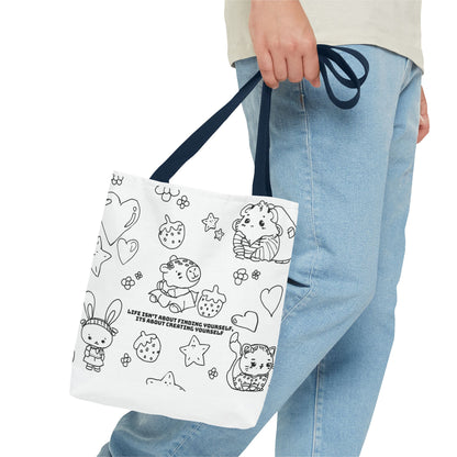 Tote Bag 'Life isn’t about finding yourself, it’s about creating yourself' –Trag deine Positivität
