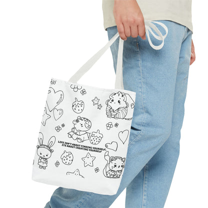 Tote Bag 'Life isn’t about finding yourself, it’s about creating yourself' –Trag deine Positivität
